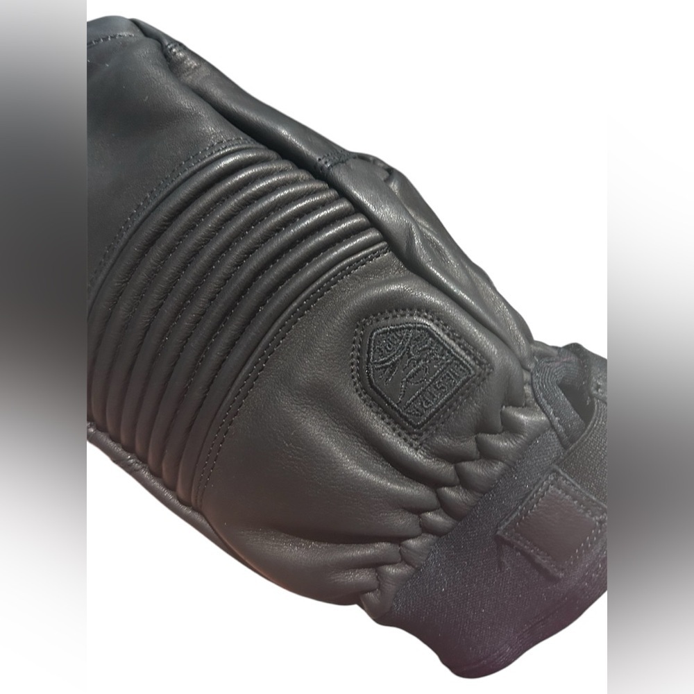 Hestra Men's Freeride Black Leather CZone Mitt Ski Gloves Sz 8. - Picture 6 of 7